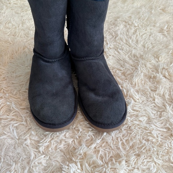 Ugg Bailey Bow II Boots fur Lined High Top Navy Blue size 8 suede round toe - Picture 4 of 13
